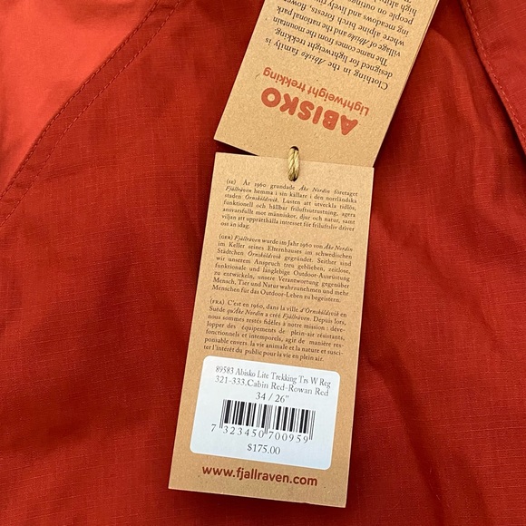 Fjallraven Women's Abisko Lite Trekking Trousers Red Size 26 - Picture 7 of 12